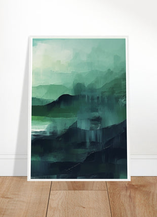 Green abstract sunrise landscape poster (part 3 of 3)