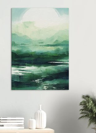 Green abstract sunrise landscape poster (part 2 of 3)