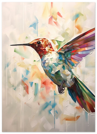 Geometric hummingbird poster