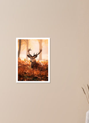 Hirsch im Herbst-Holz-Poster