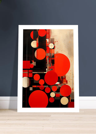 Rode abstracte poster