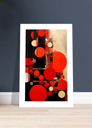 Rode abstracte poster