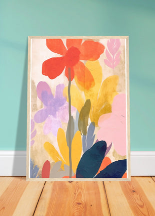 Colorful flower retro poster