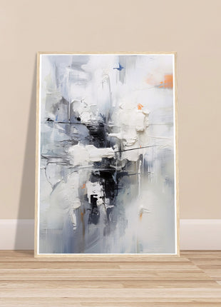 Monochrome Symphony: Abstract Painting in Shades of Grey, White, and Black