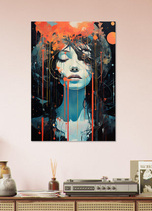 Woman in paint - modern poster