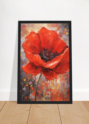 Painted red poppy poster