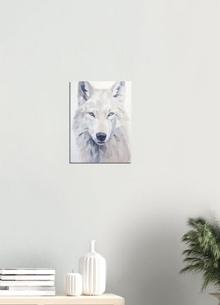 White wolf geometric poster