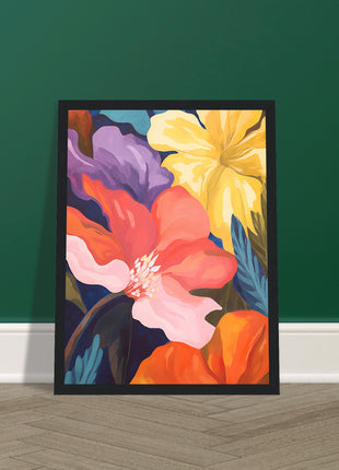 Retro flower poster