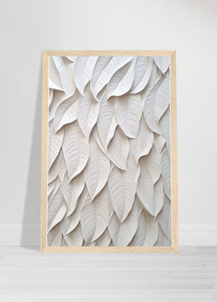 White 3D leaves poster