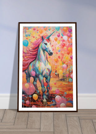 Colorful unicorn kids poster