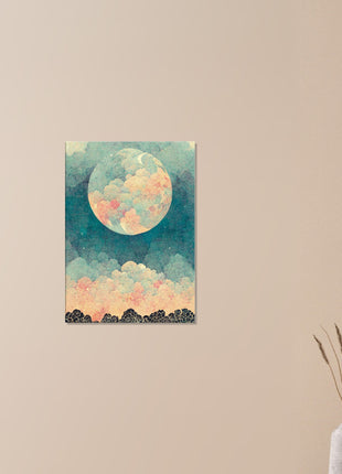 Moon with orange hue poster