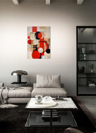 Red geometric abstract poster