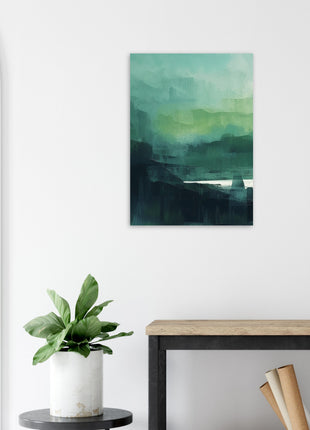 Green abstract sunrise landscape poster (part 1 of 3)