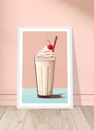 Vintage milkshake kitchen poster