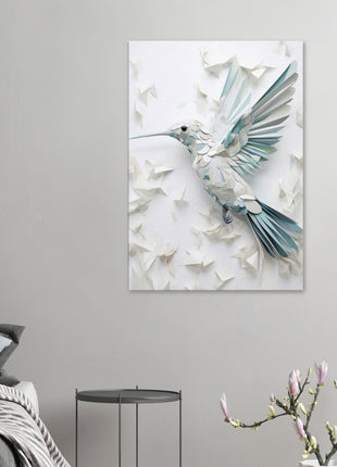 Geometric hummingbird poster