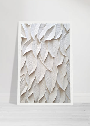 White 3D leaves poster