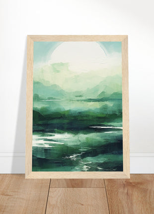 Green abstract sunrise landscape poster (part 2 of 3)