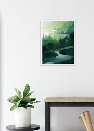 Green abstract landscape poster (part 3 of 3)