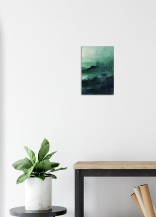 Green abstract sunrise landscape poster (part 3 of 3)