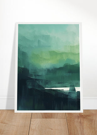 Green abstract sunrise landscape poster (part 1 of 3)