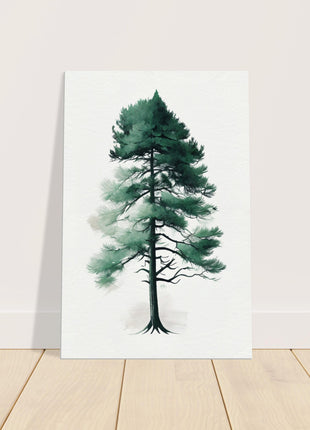 Minimalist tree on white background poster