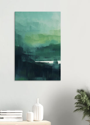 Green abstract sunrise landscape poster (part 1 of 3)