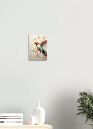 Geometric hummingbird poster