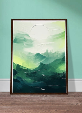 Abstract green painted landscape print (part 2 of 3)