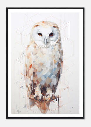 Geomagical Owl Poster : A Captivating Blend of Geometry and Nature