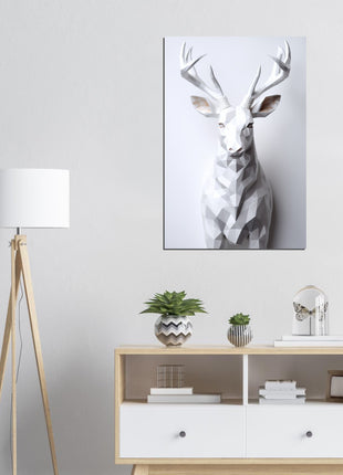 Geometric 3D deer poster