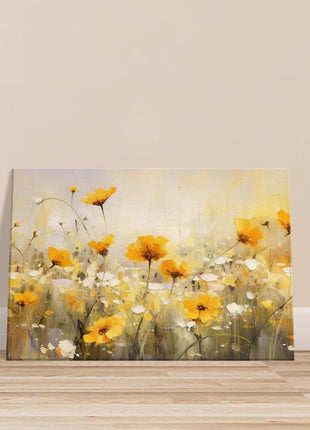 Yellow field of flowers poster