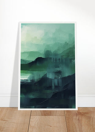 Green abstract sunrise landscape poster (part 3 of 3)