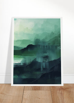 Green abstract sunrise landscape poster (part 3 of 3)