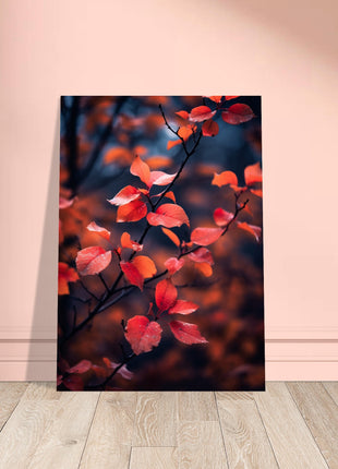 Red leaves in fall photograph poster