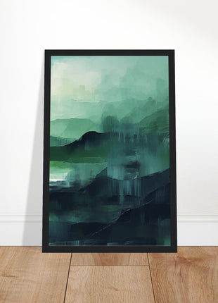 Green abstract sunrise landscape poster (part 3 of 3)