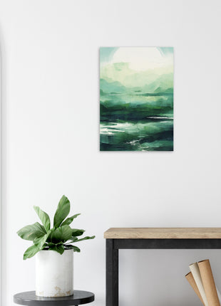 Green abstract sunrise landscape poster (part 2 of 3)