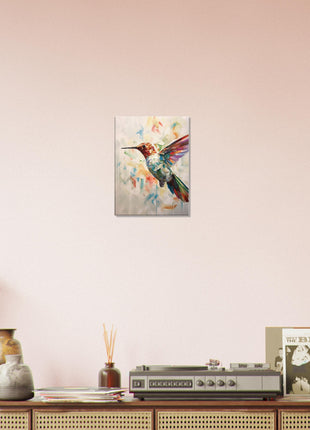 Geometric hummingbird poster