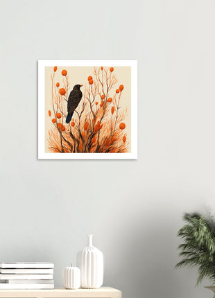 Raven amongst red - Fall poster