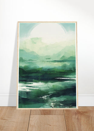 Green abstract sunrise landscape poster (part 2 of 3)