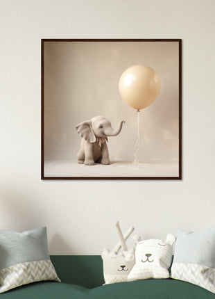 Elefantenbaby mit Luftballon – Kinderposter