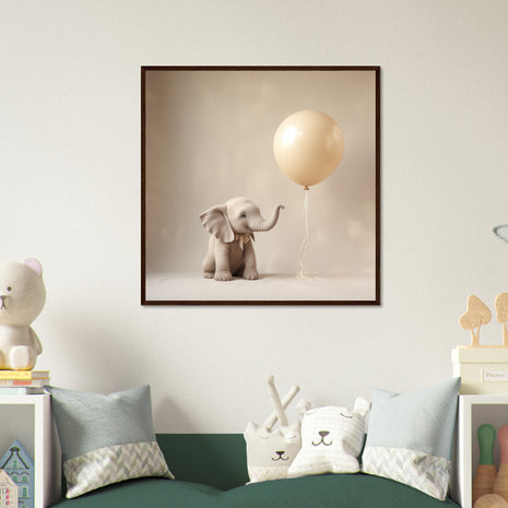 Baby elephant with balloon - Kids poster