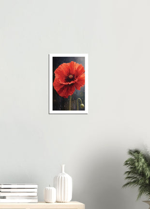 Poppy in the rain poster