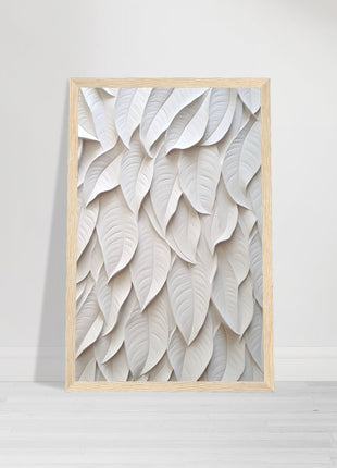 White 3D leaves poster