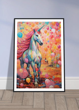 Colorful unicorn kids poster