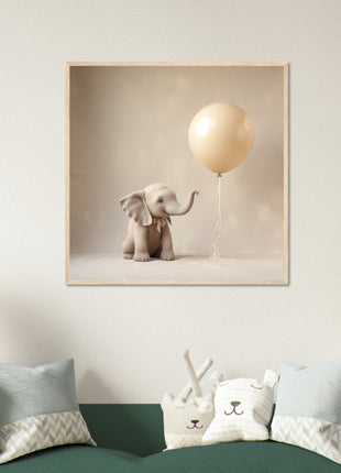 Bebé elefante con globo - Póster infantil