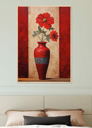 Magnifique affiche de fleurs rouges