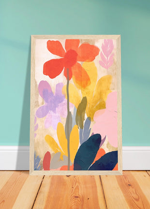 Colorful flower retro poster