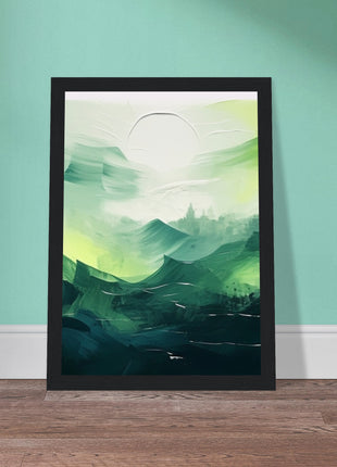 Abstract green painted landscape print (part 2 of 3)