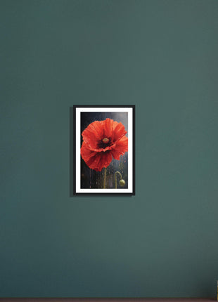 Poppy in the rain poster