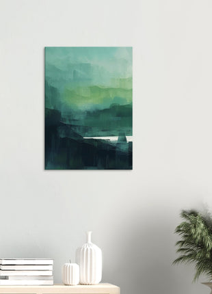 Green abstract sunrise landscape poster (part 1 of 3)